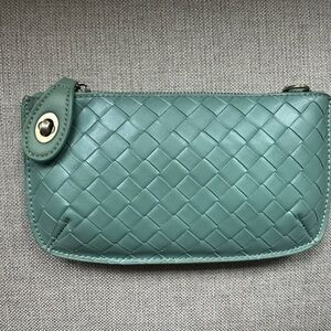Joy Susan Woven Green Clutch